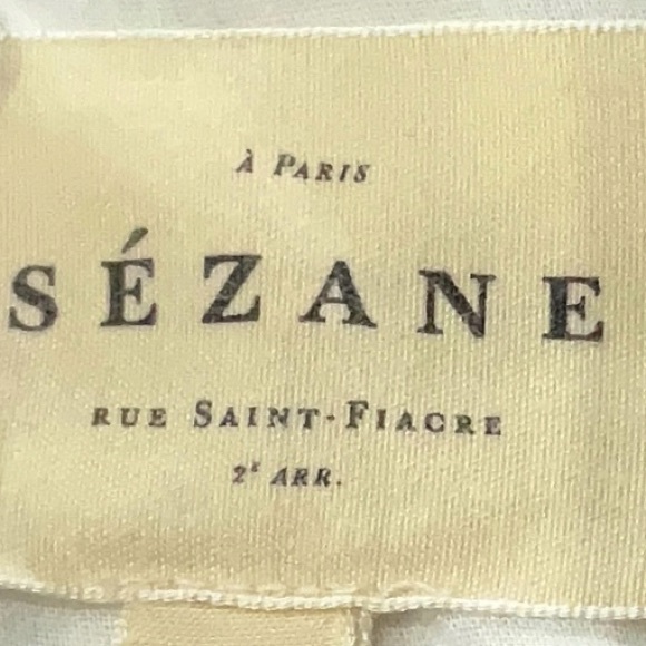 Sézane Erna Dress in Ecru Blue FR 46 / US 14 - Picture 9 of 12